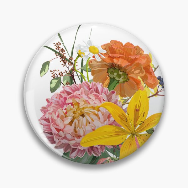 Item preview, Floral bouquet design: garden creamy powder Rose, lily, zinnia flower, anemone Eucalyptus branch greenery leaves berry.  designed and sold by MatyKotiv.