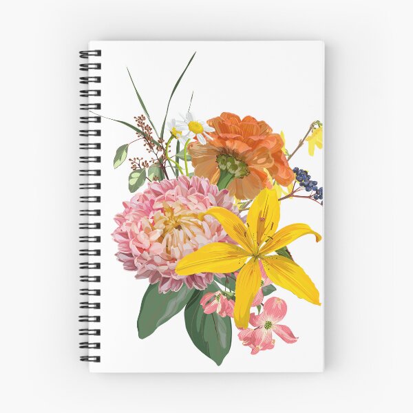 Item preview, Floral bouquet design: garden creamy powder Rose, lily, zinnia flower, anemone Eucalyptus branch greenery leaves berry.  designed and sold by MatyKotiv.