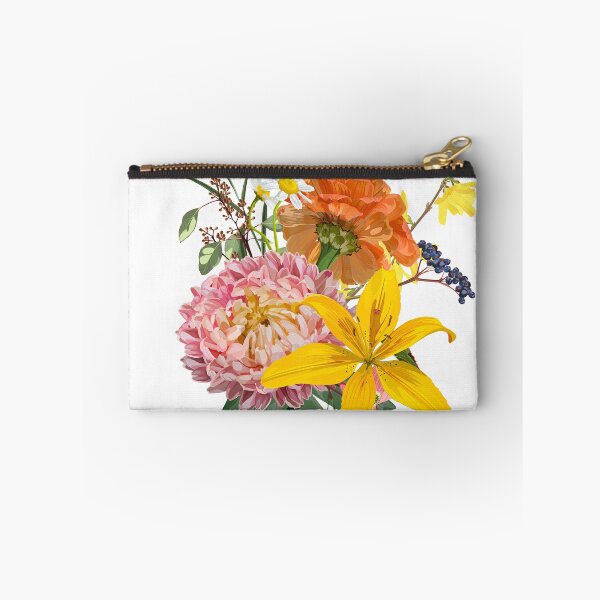 Item preview, Floral bouquet design: garden creamy powder Rose, lily, zinnia flower, anemone Eucalyptus branch greenery leaves berry.  designed and sold by MatyKotiv.