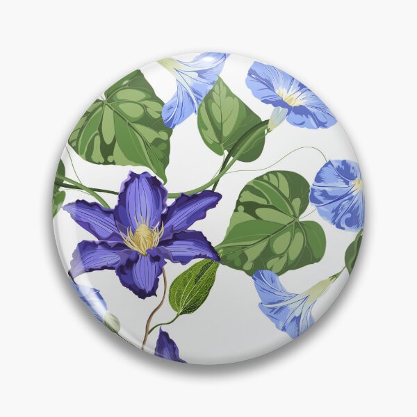 Item preview, Tropical floral seamless pattern background with violet ipomea and clematis flowers and leaves. designed and sold by MatyKotiv.