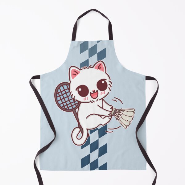 Item preview, Cute White Kitten Playing Badminton designed and sold by BGMeYou.