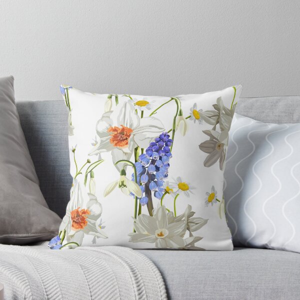 Item preview, Spring flowers. Narcissus, muscari, daisy. Seamless pattern, background.  designed and sold by MatyKotiv.