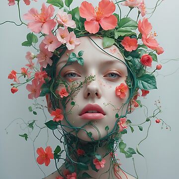 Artwork thumbnail, Floral Metamorphosis – Surreal Botanical Portrait by PixelsArtist.com