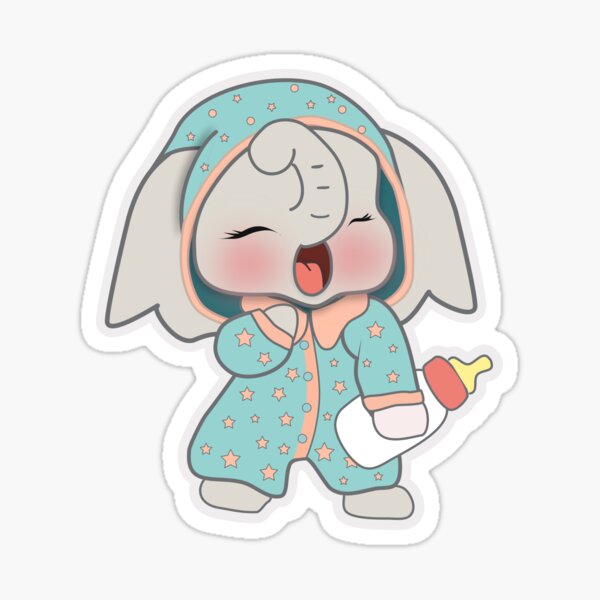 Baby Sleepy Elephant Sticker