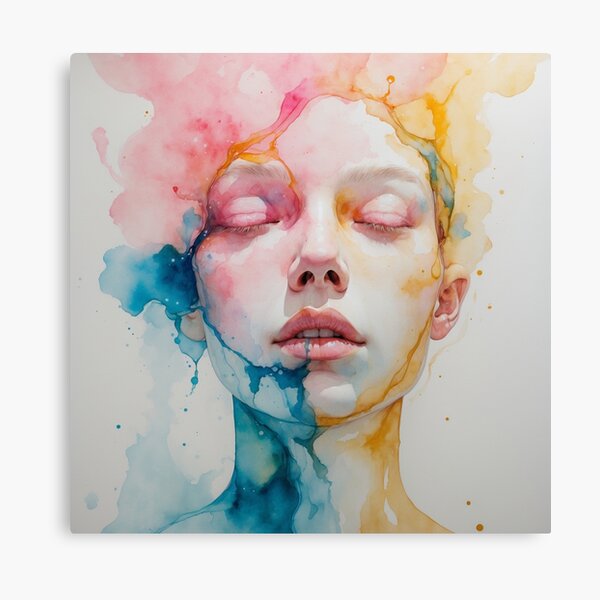 Watercolor Dreams – Ethereal Abstract Portrait Canvas Print
