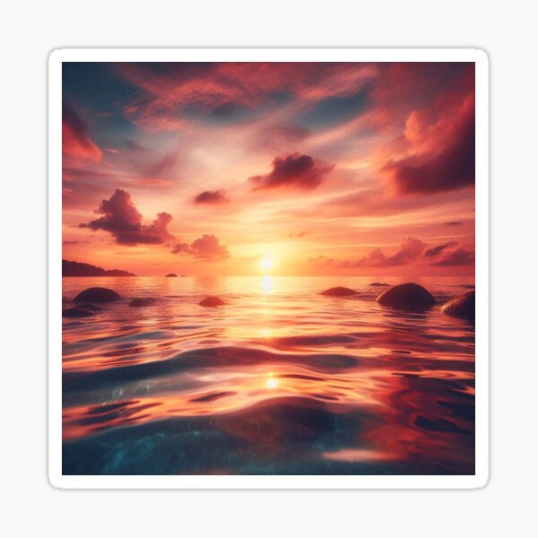 Item preview, Sunset Over a Tranquil Ocean designed and sold by Marvis-Bills.