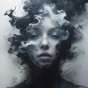 Artwork thumbnail, Smoke & Shadows – Ethereal Monochrome Portrait by PixelsArtist.com