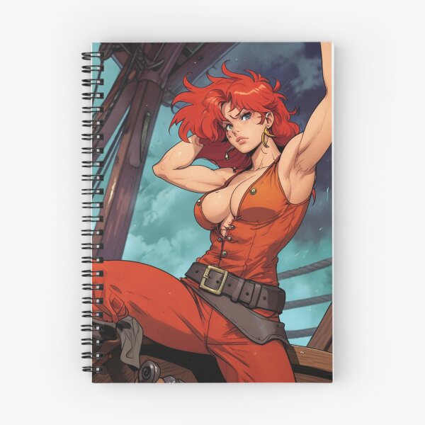 Item preview, Vintage Manga style Red Head Pirate Queen Anne Bonney vintage Anime Manga Illustration designed and sold by Vintage Designs +.