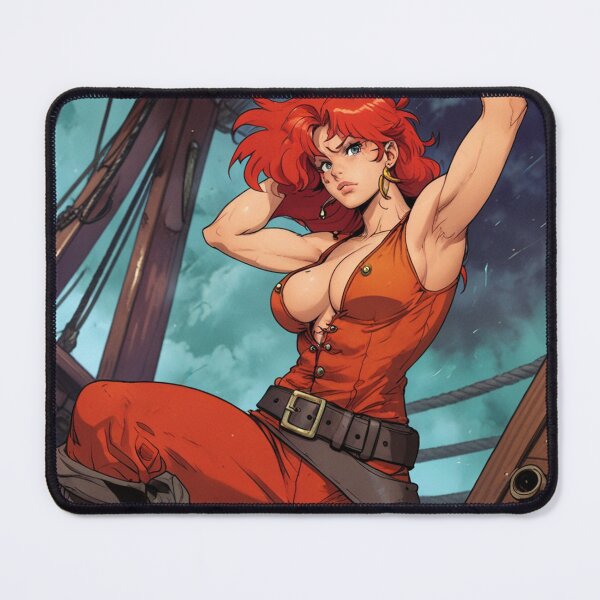 Item preview, Vintage Manga style Red Head Pirate Queen Anne Bonney vintage Anime Manga Illustration designed and sold by Vintage Designs +.