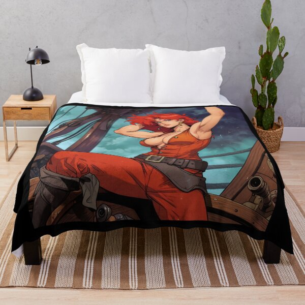 Item preview, Vintage Manga style Red Head Pirate Queen Anne Bonney vintage Anime Manga Illustration designed and sold by Vintage Designs +.