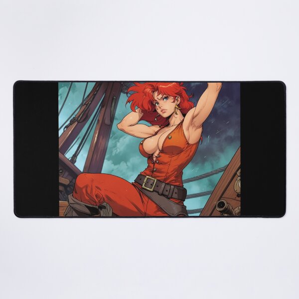 Item preview, Vintage Manga style Red Head Pirate Queen Anne Bonney vintage Anime Manga Illustration designed and sold by Vintage Designs +.