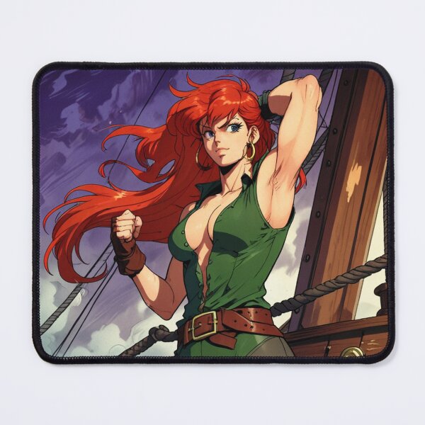 Item preview,  Vintage Manga style Red Head Pirate Queen Anne Bonney vintage Anime Manga Illustration designed and sold by Vintage Designs +.