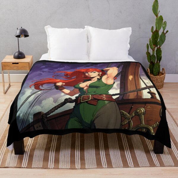 Item preview,  Vintage Manga style Red Head Pirate Queen Anne Bonney vintage Anime Manga Illustration designed and sold by Vintage Designs +.