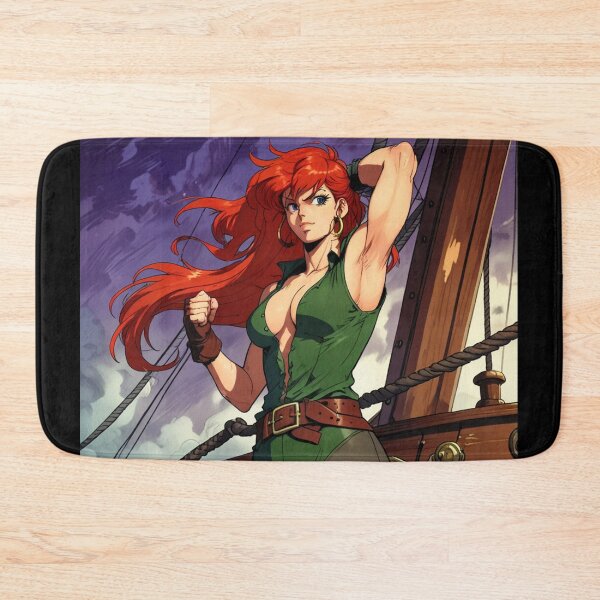 Item preview,  Vintage Manga style Red Head Pirate Queen Anne Bonney vintage Anime Manga Illustration designed and sold by Vintage Designs +.