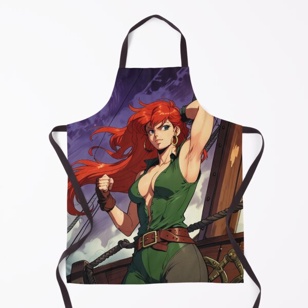 Item preview, Vintage Manga style Red Head Pirate Queen Anne Bonney vintage Anime Manga Illustration designed and sold by Vintage Designs +.