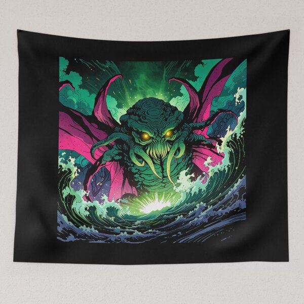 Item preview,  Dagon the evil all seeing Eldritch Lovecraftian God Anime Manga style art designed and sold by Vintage Designs +.