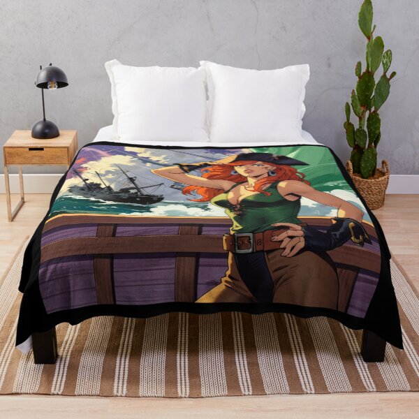 Item preview, Vintage Manga style Red Head Pirate Queen Anne Bonney vintage Anime Manga Illustration designed and sold by Vintage Designs +.
