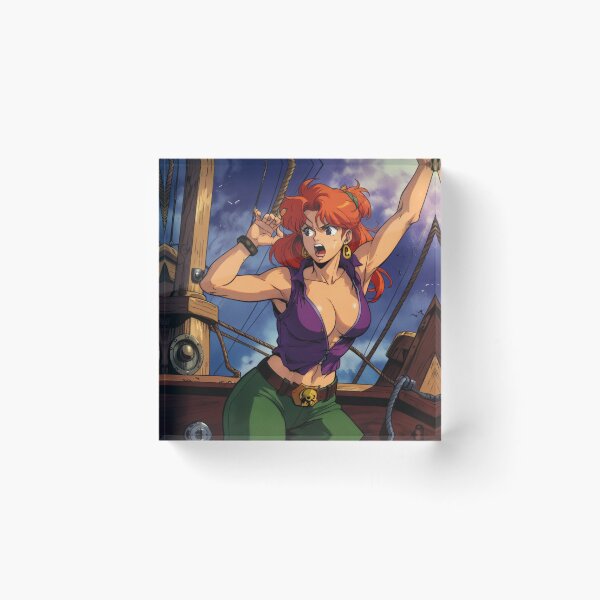 Item preview,  Vintage Manga style Red Head Pirate Queen Anne Bonney vintage Anime Manga Illustration designed and sold by Vintage Designs +.