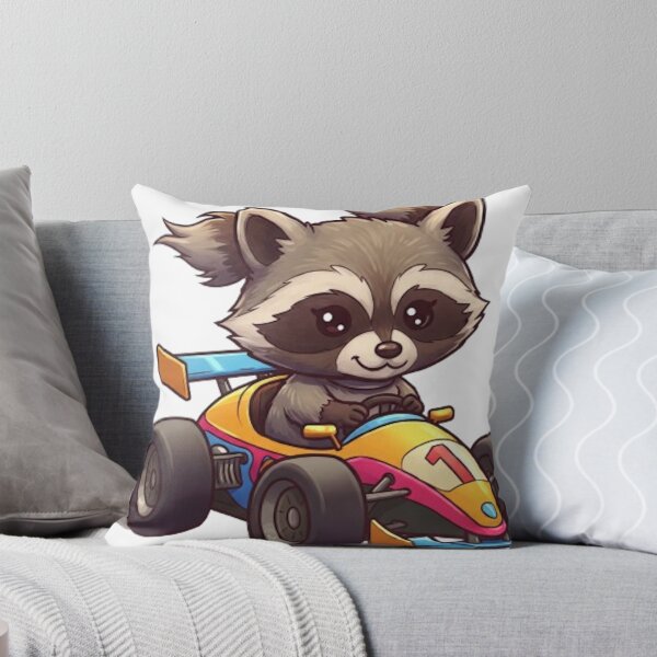Item preview, Cute Baby Raccoon Race Car Driver designed and sold by likbatonboot.