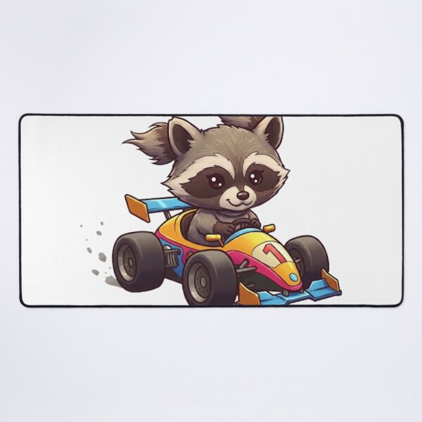 Item preview, Cute Baby Raccoon Race Car Driver designed and sold by likbatonboot.