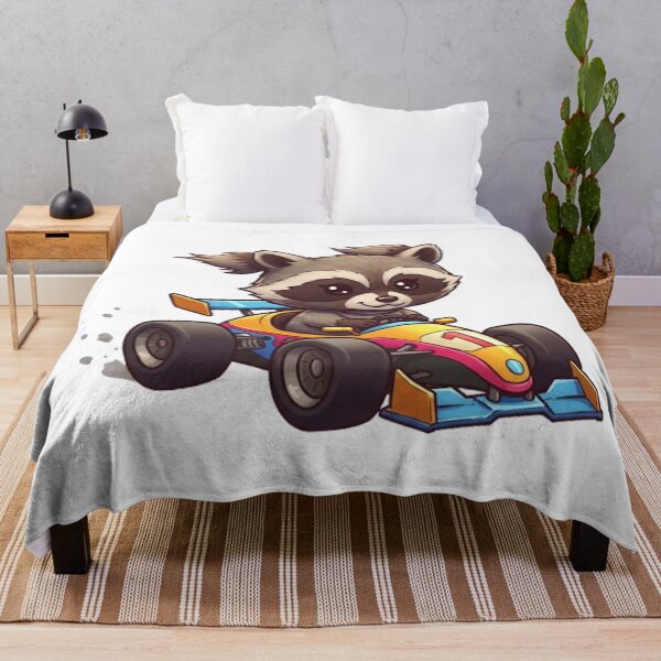 Item preview, Cute Baby Raccoon Race Car Driver designed and sold by likbatonboot.