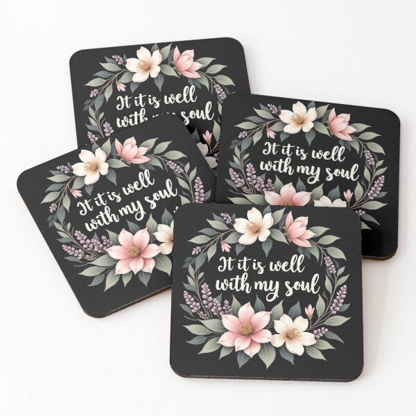 Item preview, It Is Well With My Soul Floral Christian Quote designed and sold by haitrieuic96.