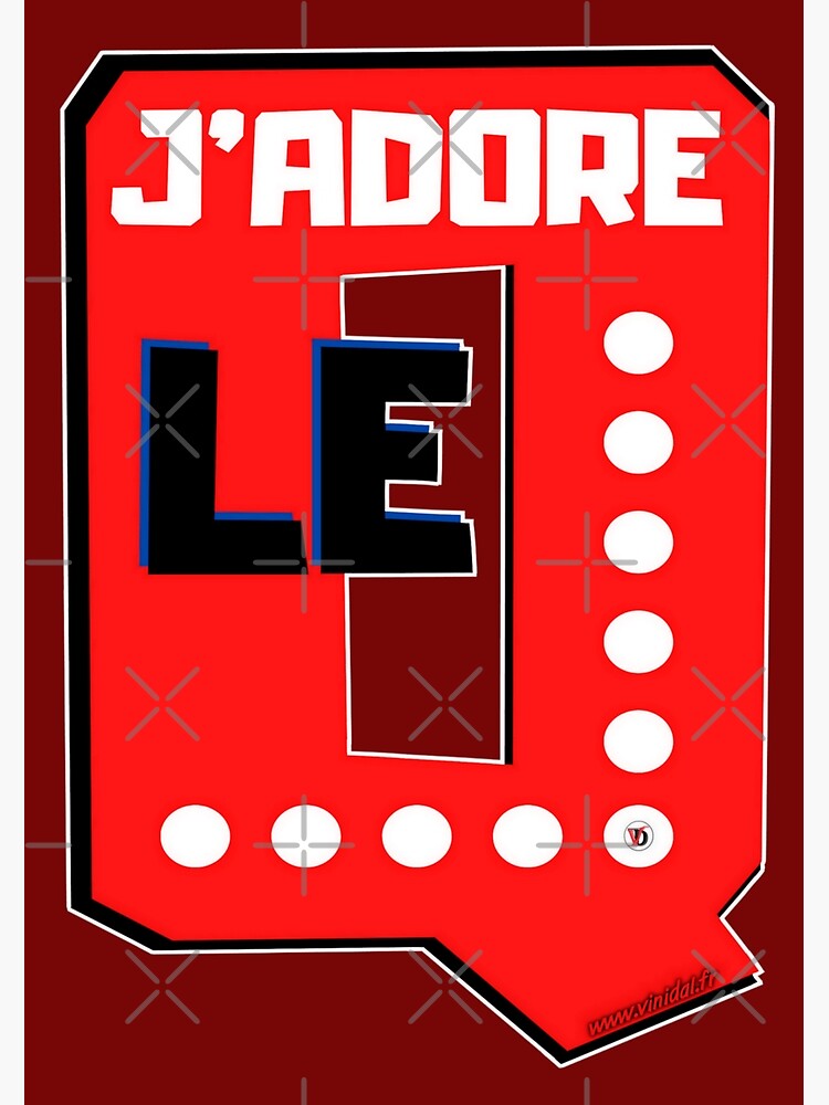 Aperçu 3 sur 3. Poster avec l'œuvre J'ADORE LE Q. créée et vendue par Vinidal.
