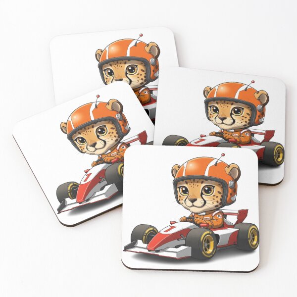 Item preview, Cute Baby Cheetah Race Car Driver designed and sold by likbatonboot.