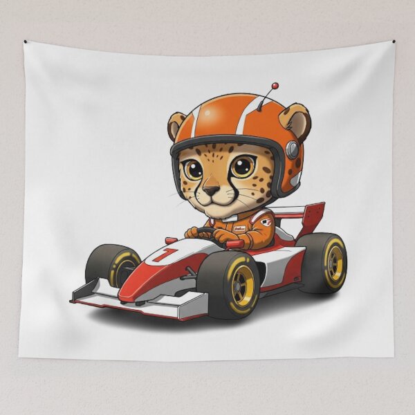 Item preview, Cute Baby Cheetah Race Car Driver designed and sold by likbatonboot.