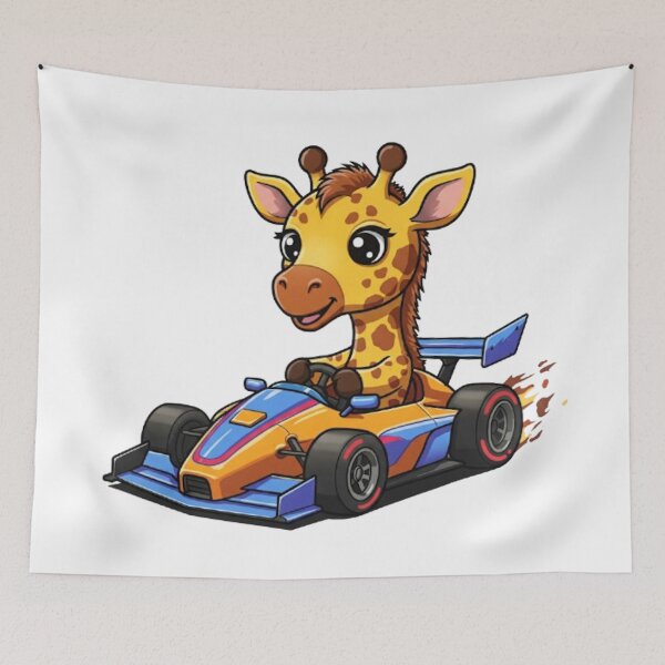 Item preview, Cute Baby Giraffe Race Car Driver designed and sold by likbatonboot.