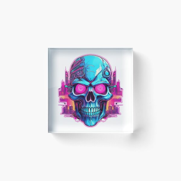 Item preview, Cyber Skull - Neon Futuristic Tech Horror designed and sold by BecomeAHight.