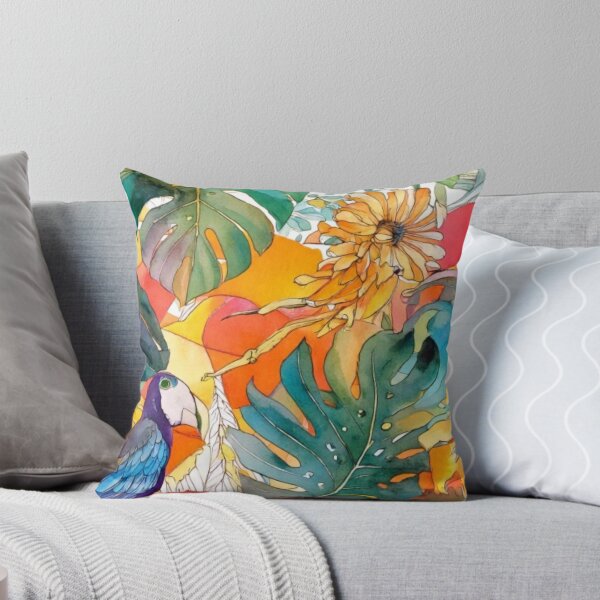 Item preview, Tropical Jungle Vibes – Parrot & Floral Art designed and sold by DehatiCanvas.