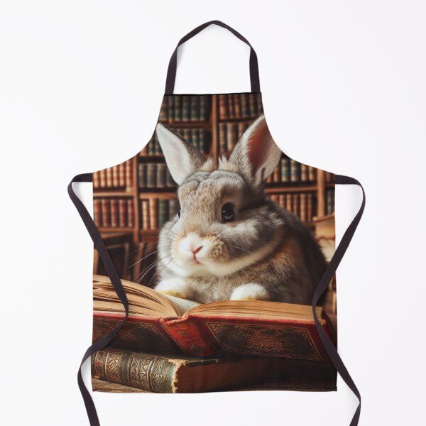 Item preview, Rabbit reading a book in an old library designed and sold by Dogandesighn.