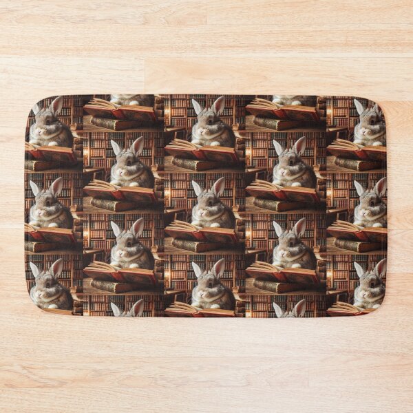 Item preview, Rabbit reading a book in an old library designed and sold by Dogandesighn.