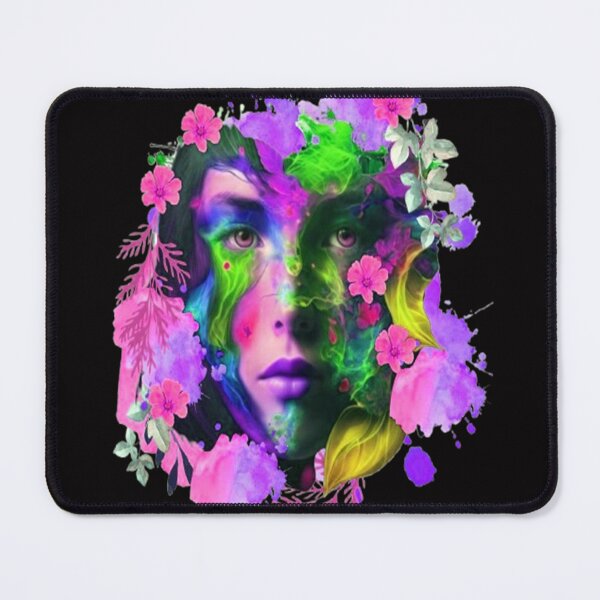 Vista previa del artículo con la obra «Abstract Boho Babe 2, arte abstracto psicodélico gráfico alucinante», diseñado y vendido por Adri Barnard.