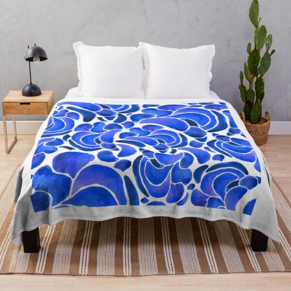Item preview, A vibrant, abstract pattern of Montipora coral in deep cobalt blue designed and sold by Hillary Holt.