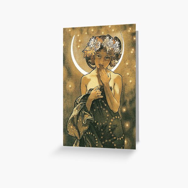 Aperçu de l'œuvre Alphonse Mucha, Clair de Lune (Détail du Clair de Lune) créée et vendue par Vintage Designs +.