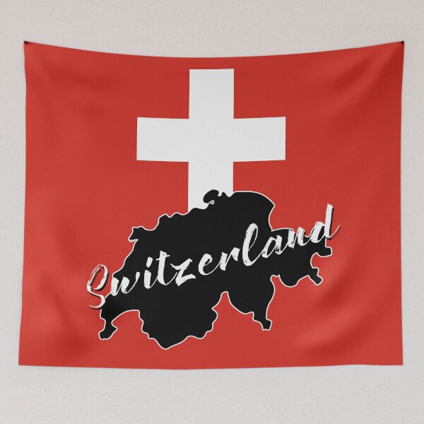 Item preview, Switzerland Flag Map Art | Swiss Patriot Wall Decor | Vintage Swiss Map Print | Switzerland National Pride Gift designed and sold by emilypigou.