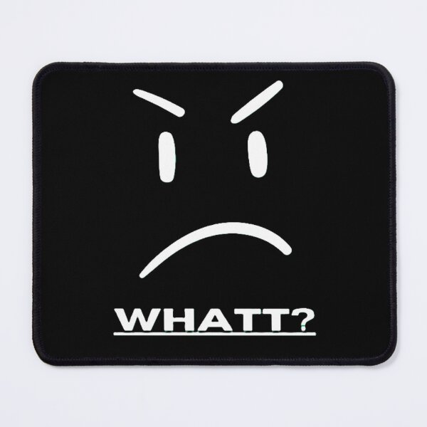 Artikelvorschau, Ernstes Smiley-Gesicht mit „Was?“ – Lustiges Ausdrucksdesign entworfen und verkauft von Mendzmeile.