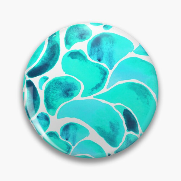 Item preview, A vibrant, abstract watercolour pattern of Montipora coral in bright turquoise designed and sold by Hillary Holt.