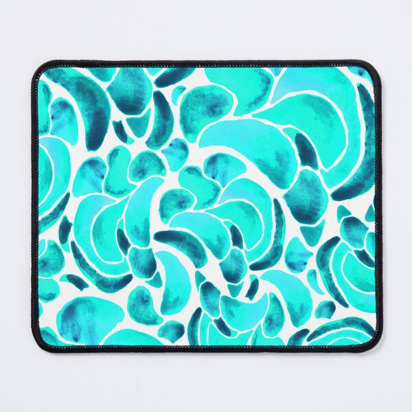 Item preview, A vibrant, abstract watercolour pattern of Montipora coral in bright turquoise designed and sold by Hillary Holt.