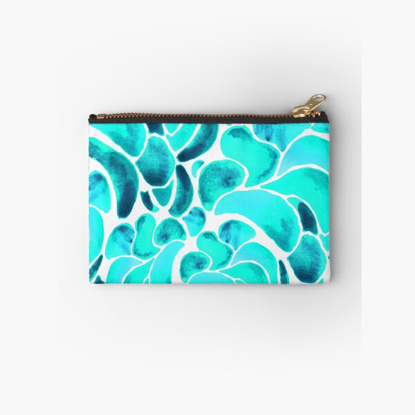 Item preview, A vibrant, abstract watercolour pattern of Montipora coral in bright turquoise designed and sold by Hillary Holt.