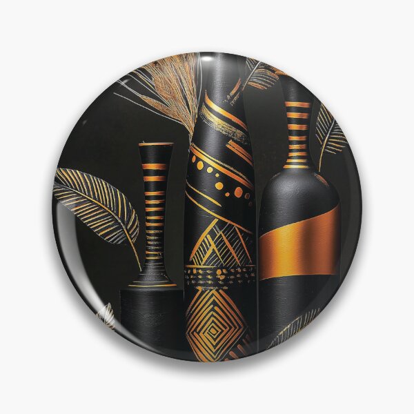 Item preview, African Black Golden Vase designed and sold by AfricArt237.