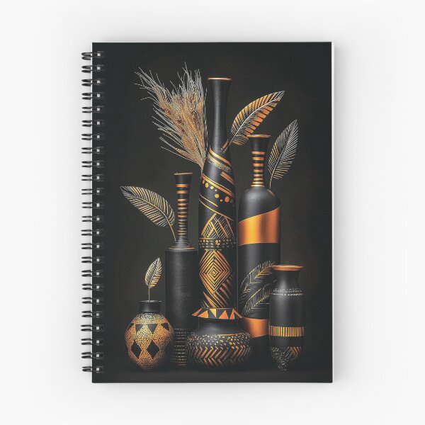 Item preview, African Black Golden Vase designed and sold by AfricArt237.