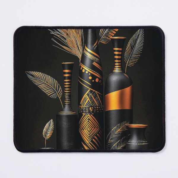 Item preview, African Black Golden Vase designed and sold by AfricArt237.