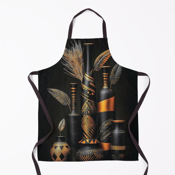 Item preview, African Black Golden Vase designed and sold by AfricArt237.