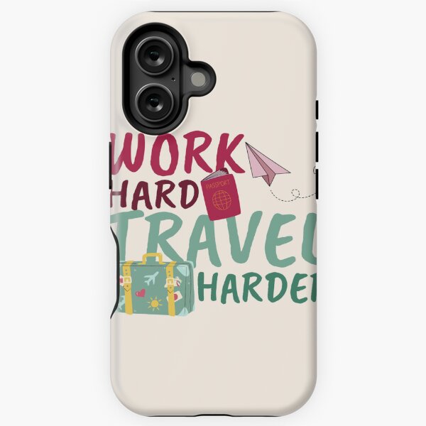 Vista previa del artículo con la obra «Trabaja duro, viaja más duro Ilustración», diseñado y vendido por Divya-Hirodiya.