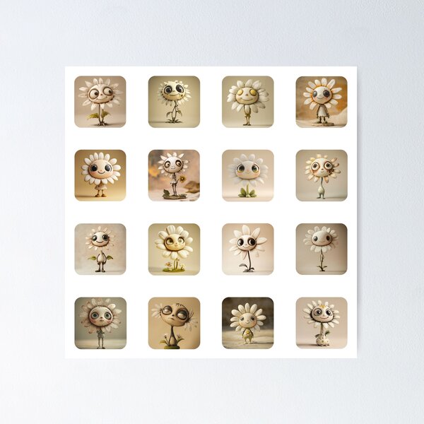 Item preview, Cute Daisy Stickers – 16 Fun Designs for Spring designed and sold by sabantha.