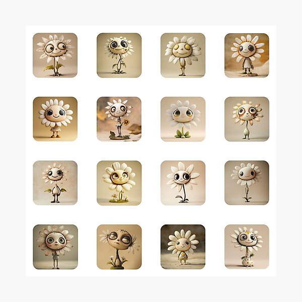 Item preview, Cute Daisy Stickers – 16 Fun Designs for Spring designed and sold by sabantha.