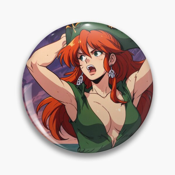 Item preview, Vintage Manga style Red Head Pirate Queen Anne Bonney vintage Anime Manga Illustration designed and sold by Vintage Designs +.